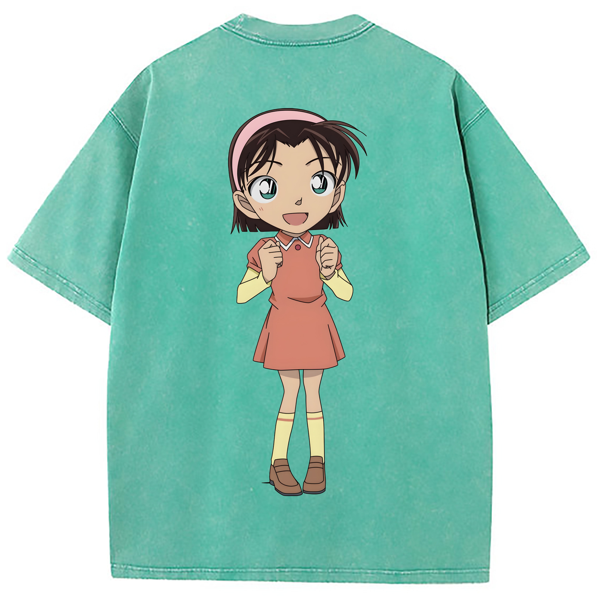 （画像用） 名探偵コナン 吉田 歩美 よしだ あゆみ Detective Conan my Yeager 綿100% ヴィンテージ風 半袖Tシャツ（背面プリント）
